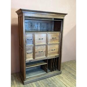 Meuble De Bureau En Chêne Tiroirs Classeur Et Tirette Rangement 