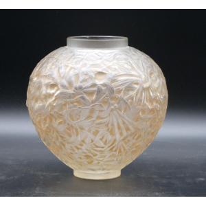 René Lalique Art Deco Patinated Glass Gui Vase 