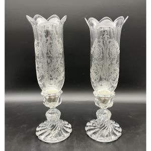 Baccarat Pair Of Crystal Tealight Holders