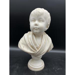 After Houdon Seagull Marble Bust 19th Century