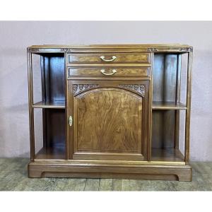 Majorelle Nancy Art Nouveau Mahogany Serving Trolley With Shell Signature 