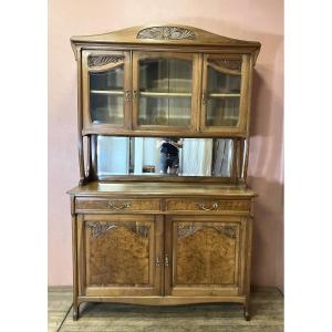Gauthier Poinsignon Art Nouveau Sideboard From The Nancy School In Walnut With Pine Cones