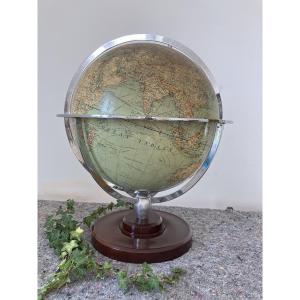 Huge Girard Barrere And Thomas Terrestrial Globe From The 60s Scale 1/25,000,000