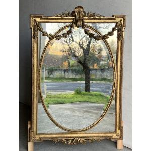 Large Gilded Mirror With Pareclose 156 Cm Napoleon III Beveled Tin 