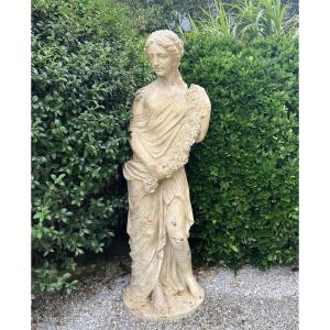 19th Century Cast Iron Statue, Summer, 157 Cm