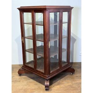 Terquem Paris Bookcase In Mahogany With Beveled Glass