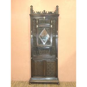 Gothic Style Oak Coat Rack, 19th Century