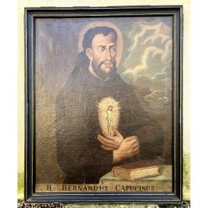 Saint Bernard Of Corleone, Capuchin Order, 18th Century Painting