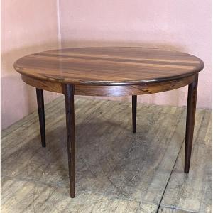 Niels Otto Moller Scandinavian Round Dining Table In Rosewood With Extension, 120cm Diameter