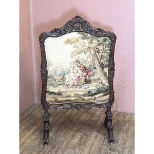 Spark Guard, Fire Screen, Tapestry, And Rosewood