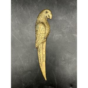 Art Nouveau Paper Knife, Bronze Parrot