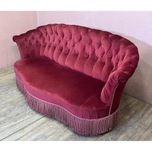 Napoleon III 3-seater Sofa With English-style Upholstery