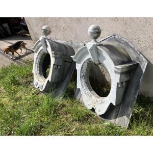 Zinc Bull's Eye 19th Century Garden Decoration Architectural Element