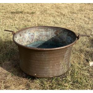 Copper Cauldron With Handle Planter Garden Decoration Basin