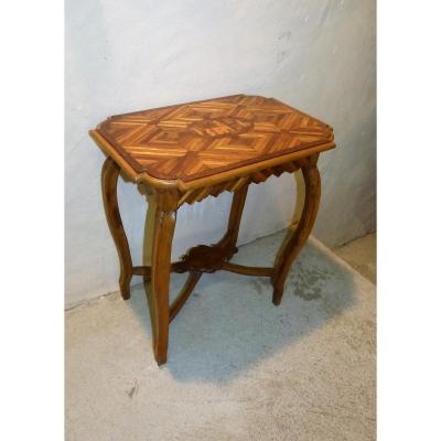 Small Orientalist Marquetry Table Souvenir De Biskra Algeria Colony