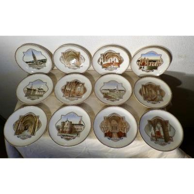 Notre Dame De La Trappe, Series Of 12 Plates In Earthenware