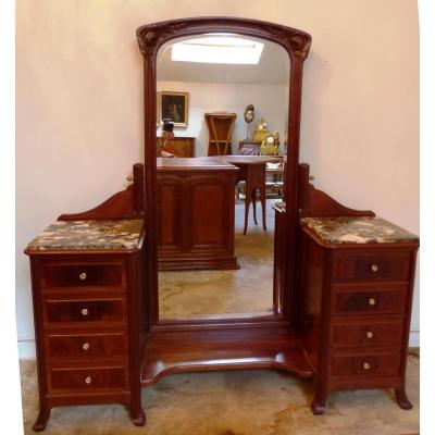 Art Nouveau Mahogany Vanity Table Louis Chambry