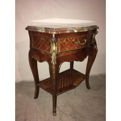 Small Napoleon III Curved Furniture In Rosewood And Gilt Bronze