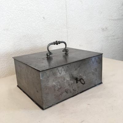 Iron Box With Key, 19 Th Century 