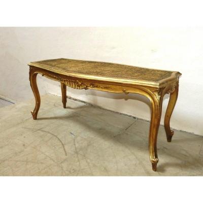 Banquette De Piano En Bois Doré Napoléon III style Louis XV