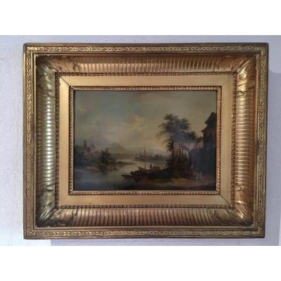 Christian Georg Schütz Oil On Panel 18 Eme Landscape