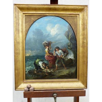 Pierre Auguste Lamy, Seaside Animated Entourage Of Eugène Isabey