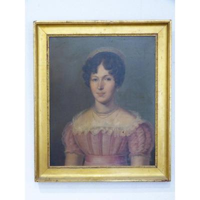 19th Female Portrait, Elegant With Tiara Victoire Rocque