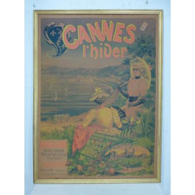 Cannes l'Hiver Tourist Poster, Imp Chaix (cheret Workshop), Flower Battle, Late 19th C.