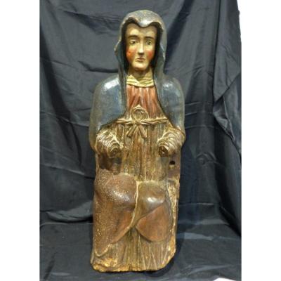 Sainte Anne In Polychrome Wood 16th Century, 68 Cm