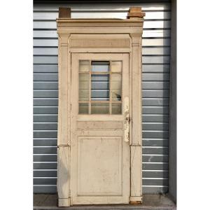 Porte De Passage Vitrée Avec Chambranle XIXème Directoire