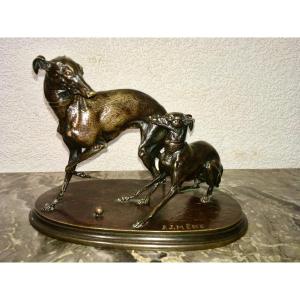 Pj Leads, Bronze, Greyhounds Playing With A Ball