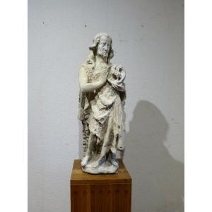 Stone Statue Saint John The Baptist 14th Century 87 Cm