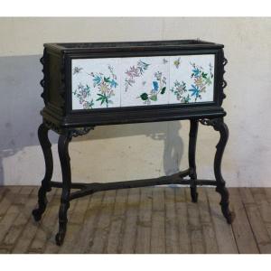 Large Napoleon III Planter Longwy Enamel Tiles Winter Garden