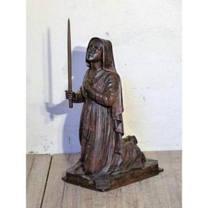 Saint Bernadette Satue In Cast Iron 19th Catholic Institute Of Vaucouleurs