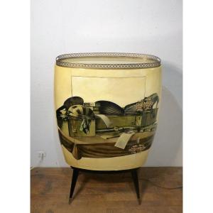 Aldo Tura, Parchment-wrapped Bar Cabinet