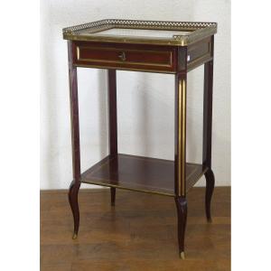 Louis XVI Style Flying Table With Marble Top In Gallery, 19th C.