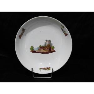 Niderviller 18th Century Porcelain Plate Landscape Decor