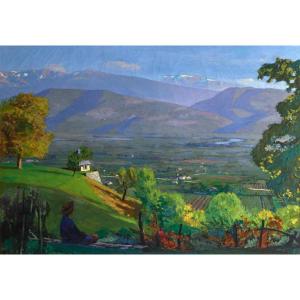 Jules Flandrin (1871-1947). Grésivaudan Valley In Spring, View From Corenc, Circa 1904