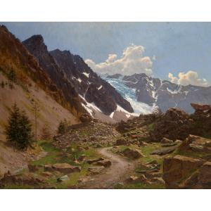 édouard Brun (1860-1935). The Casset Glacier, Arsine Trail (hautes-alpes)