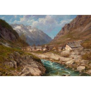 Charles Bertier (1860-1924). Vénéon Valley (oisans) Bourg D’arud And Venosc