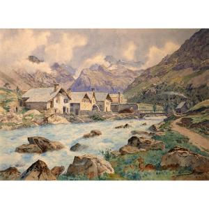 édouard Brun (1860-1935). Le Vénéon And The Hameau Des Etages