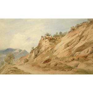 Alexandre Debelle (1819-1897). View Taken Between Le Bourg-d'oisans And La Grave