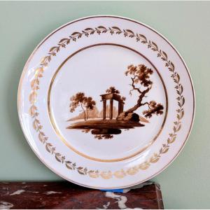Popov Manufactory In Moscow - Porcelain Table Plate - Restoration Period 