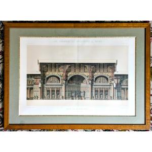 France, Niii Period - Very Important Framed Chromo Of The Baths Of Diocletian