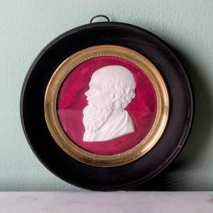 Dieppe, Restoration Period - Rare Cameo Of An Ancient Philosopher Carved In Ivory 