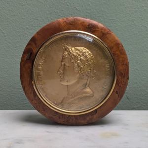 France, Louis Philippe Era - "return Of The Ashes" Box - Portrait Of Napoleon Wearing A Laurel Wreath