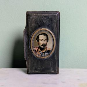 France, Second Empire - Box With Portrait Fixed Under Glass - Napoleon III