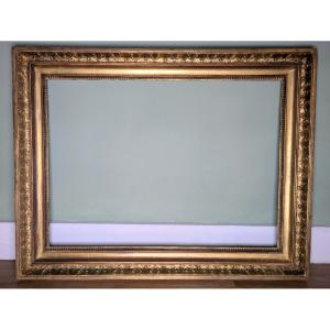 Large Frame With Palmettes In Gilded Wood - Empire Period, Restoration - Near Size P12