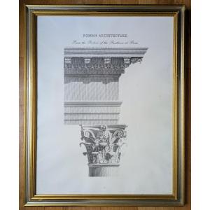 Large Neoclassical Print - Architectural Element