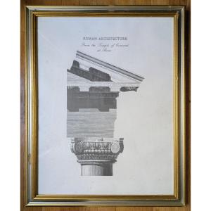Large Neoclassical Print - Architectural Element
